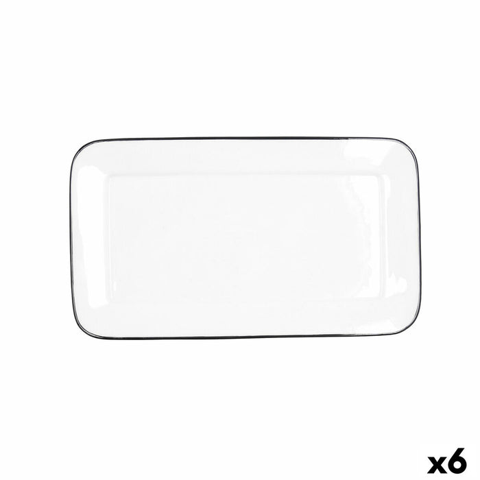 Tavă pentru gustari Quid Gastro Alb Ceramică 31 x 18 cm (6 Unități)