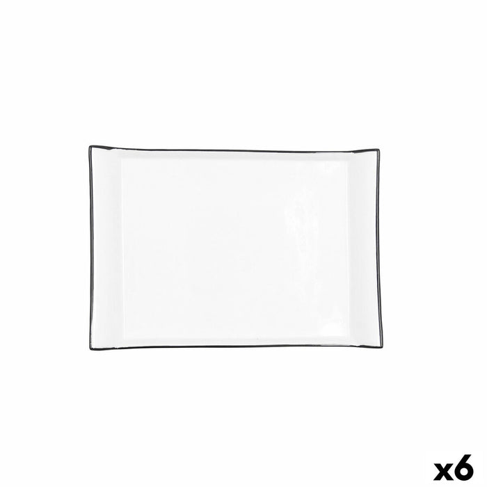 Tavă pentru gustari Quid Gastro Alb Ceramică 26 x 18 cm (6 Unități)