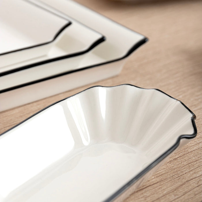 Tavă pentru gustari Quid Gastro Alb Ceramică 36 x 25 cm (6 Unități)