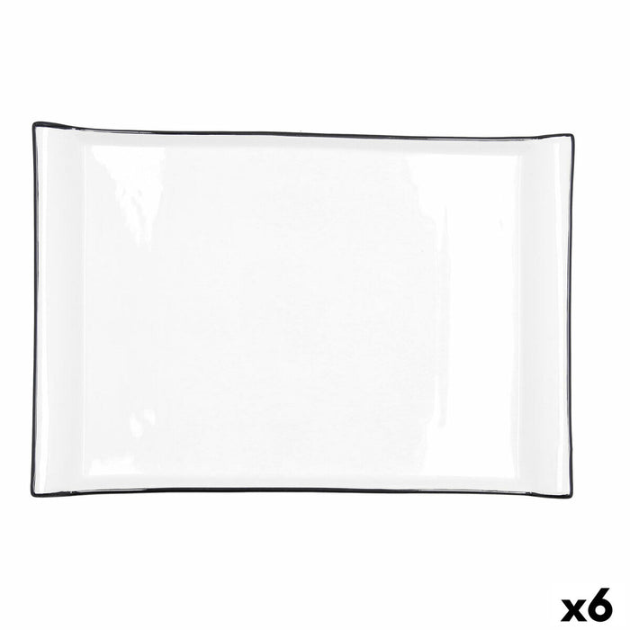 Tavă pentru gustari Quid Gastro Alb Ceramică 36 x 25 cm (6 Unități)
