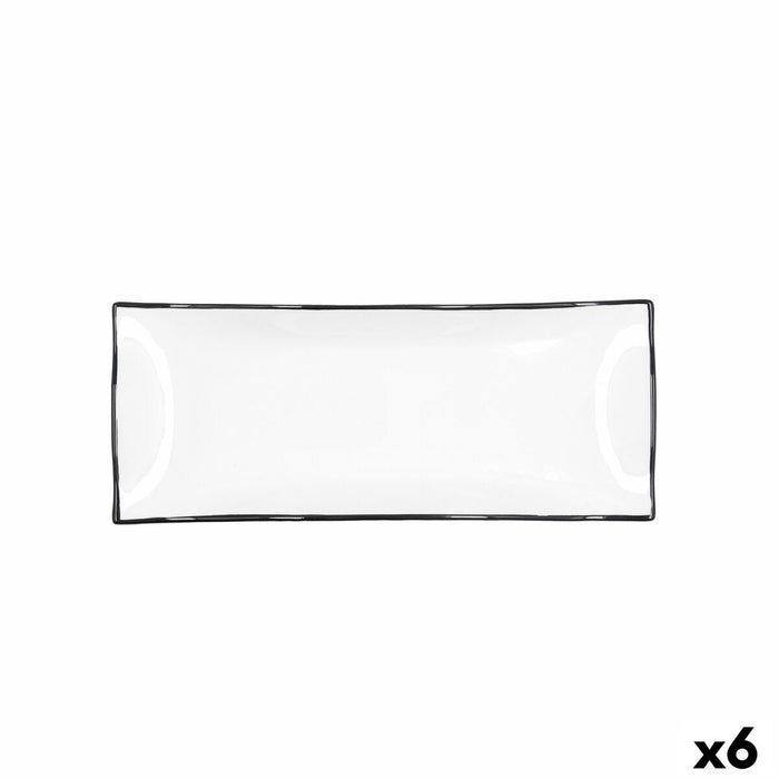 Tavă pentru gustari Quid Gastro Alb Ceramică 29,5 x 11 x 3 cm (6 Unități)