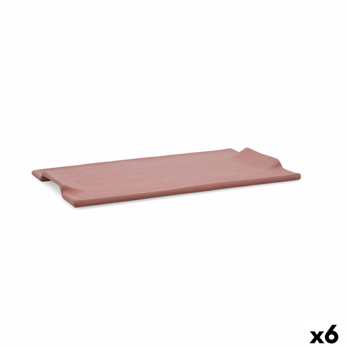 Tavă pentru gustari Quid Mineral Gres Teracotă Ceramică 30 x 18 cm (6 Unități)