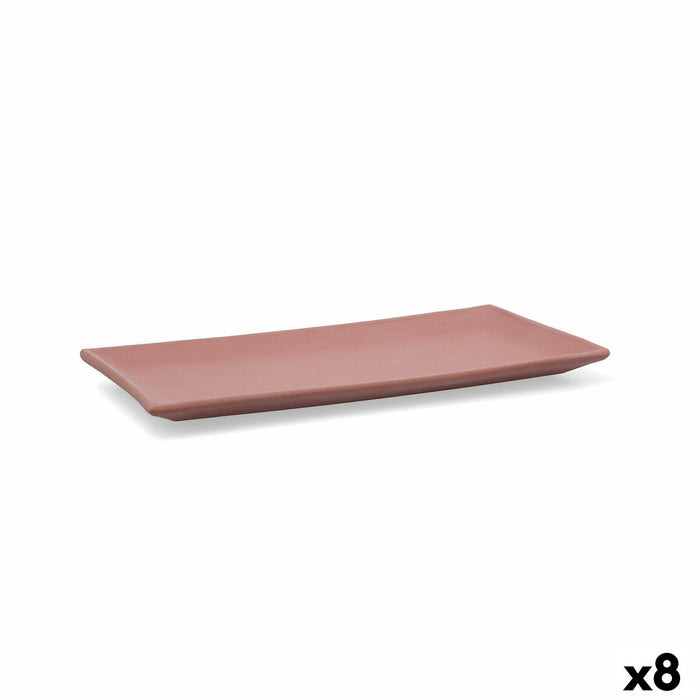 Tavă pentru gustari Quid Mineral Gres Teracotă Ceramică 15 x 30 cm (8 Unități)