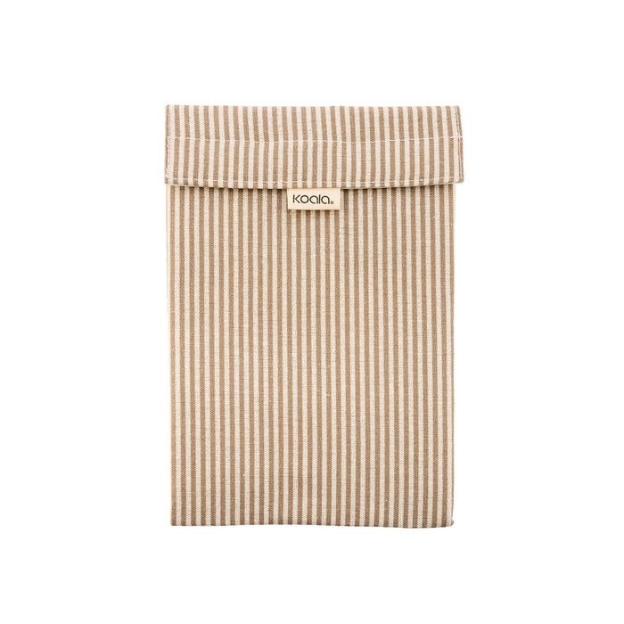 Geantă pentru sandvișuri Koala Eco Friendly Bej Textilă 26 x 17,5 cm Cu dungi (12 Unități)