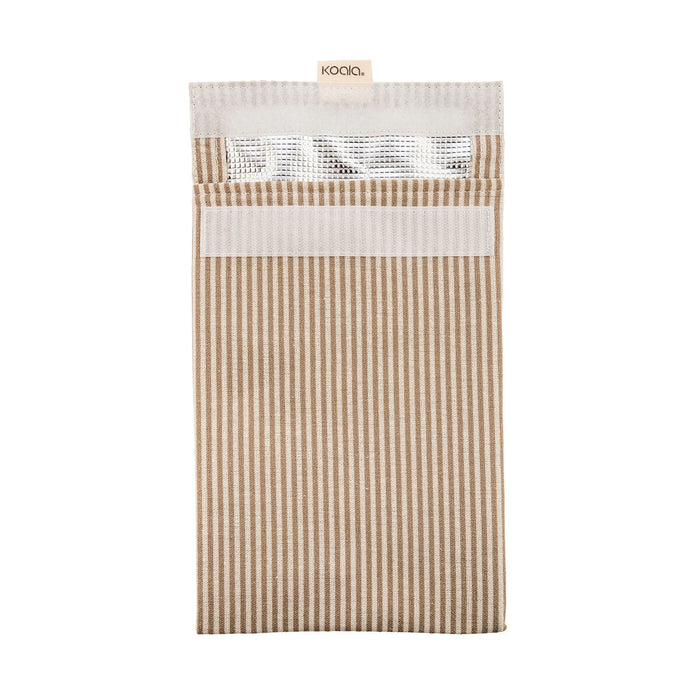 Geantă pentru sandvișuri Koala Eco Friendly Bej Textilă 26 x 17,5 cm Cu dungi (12 Unități)