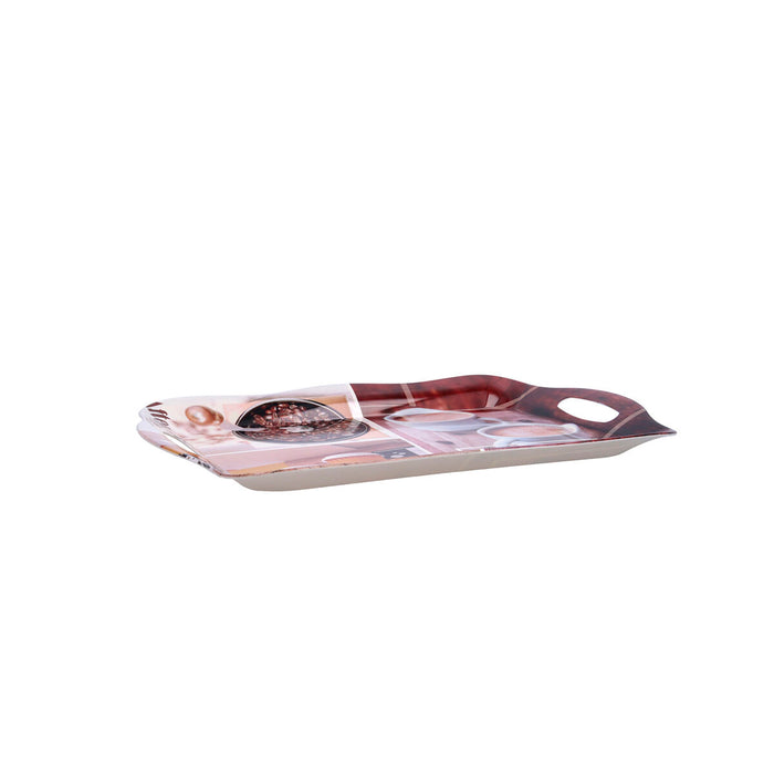 Tavă pentru micul dejun Quid Habitat Multicolor Plastic 34 x 25 x 2 cm Cu mânere Cafea (12 Unități)