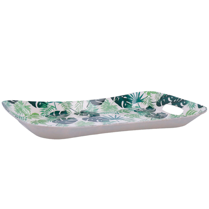 Tavă pentru micul dejun Quid Habitat Multicolor Plastic 41,5 x 29 x 4 cm Cu mânere Frunze