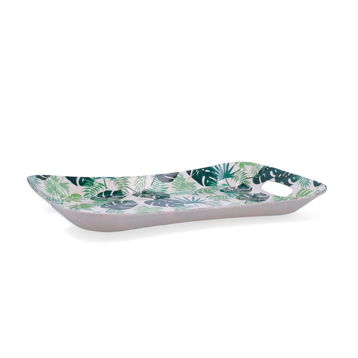 Tavă pentru micul dejun Quid Habitat Multicolor Plastic 37,5 x 26 x 4 cm Cu mânere Frunze