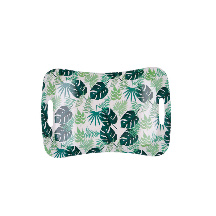 Tavă pentru micul dejun Quid Habitat Multicolor Plastic 33,5 x 23 x 3,5 cm Cu mânere Frunze (12 Unități)