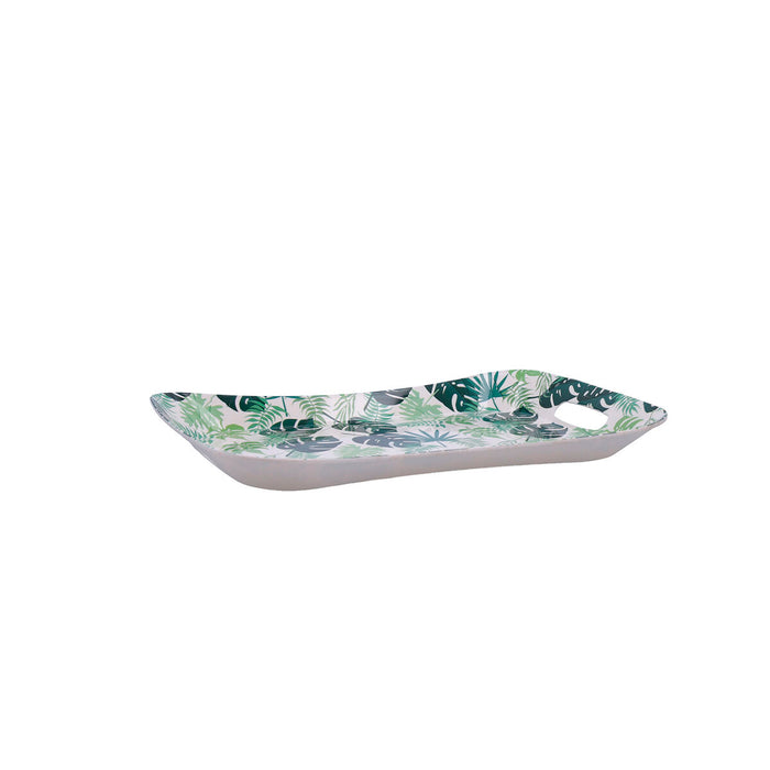 Tavă pentru micul dejun Quid Habitat Multicolor Plastic 33,5 x 23 x 3,5 cm Cu mânere Frunze (12 Unități)