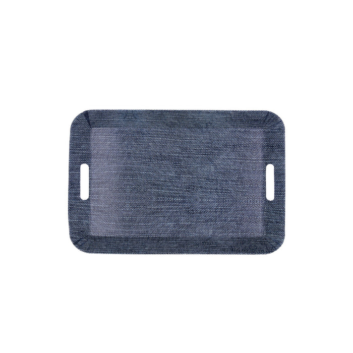 Tavă pentru micul dejun Quid Habitat Albastru Plastic 33 x 23 x 4 cm Cu mânere Denim (12 Unități)