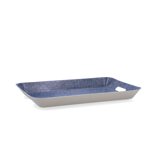 Tavă pentru micul dejun Quid Habitat Albastru Plastic 33 x 23 x 4 cm Cu mânere Denim (12 Unități)