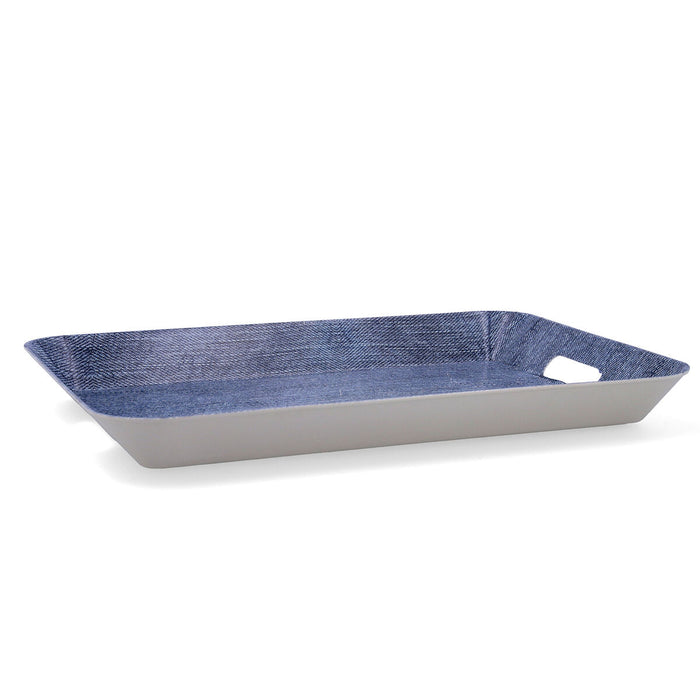 Tavă pentru micul dejun Quid Habitat Albastru Plastic 41 x 32 x 4,5 cm Cu mânere Denim