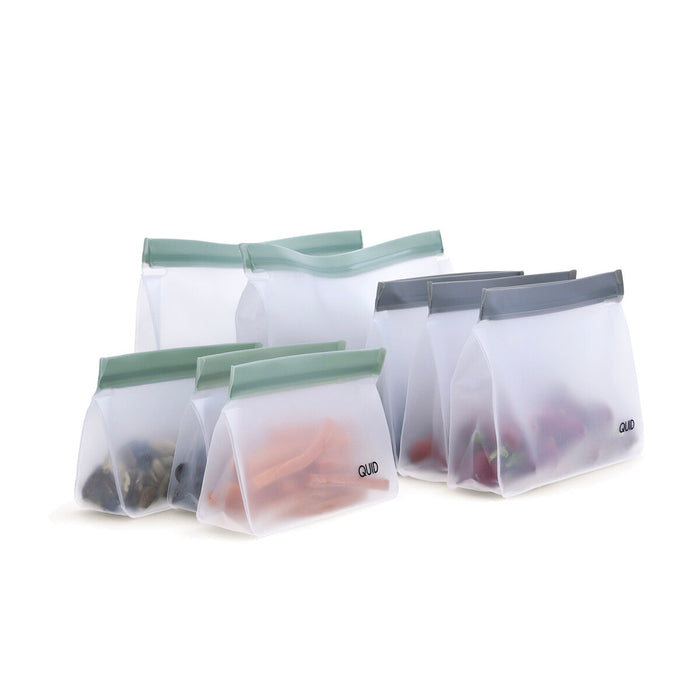 Set de pungi reutilizabile pentru alimente Quid Rico Plastic Zip 8 Piese