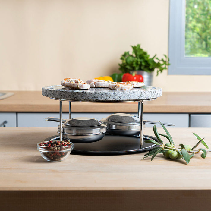 Plită de Piatră pentru Copt Quid Naturalia Negru 23 x 13 cm (2 Unități)