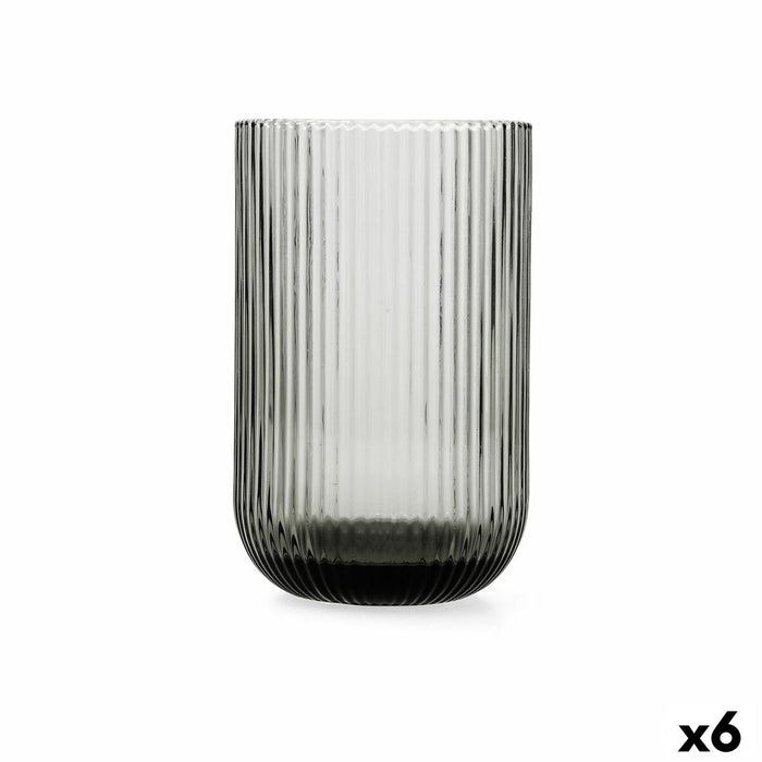 Pahar Bidasoa Fosil Gri Sticlă 460 ml (6 Unități)