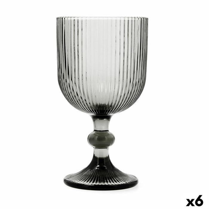 Pahar de vin Bidasoa Fosil Gri Sticlă 370 ml (6 Unități)
