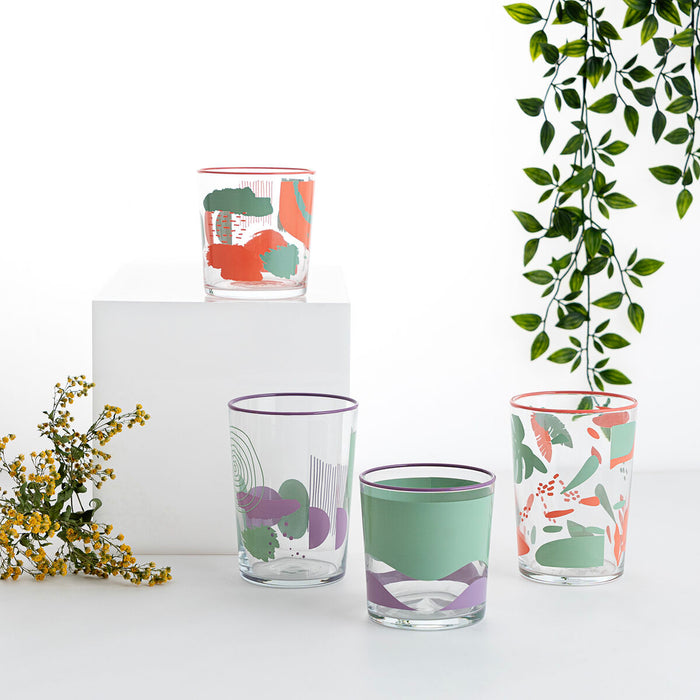Pahar Quid Kaleido Multicolor Sticlă Frunze 510 ml (6 Unități)