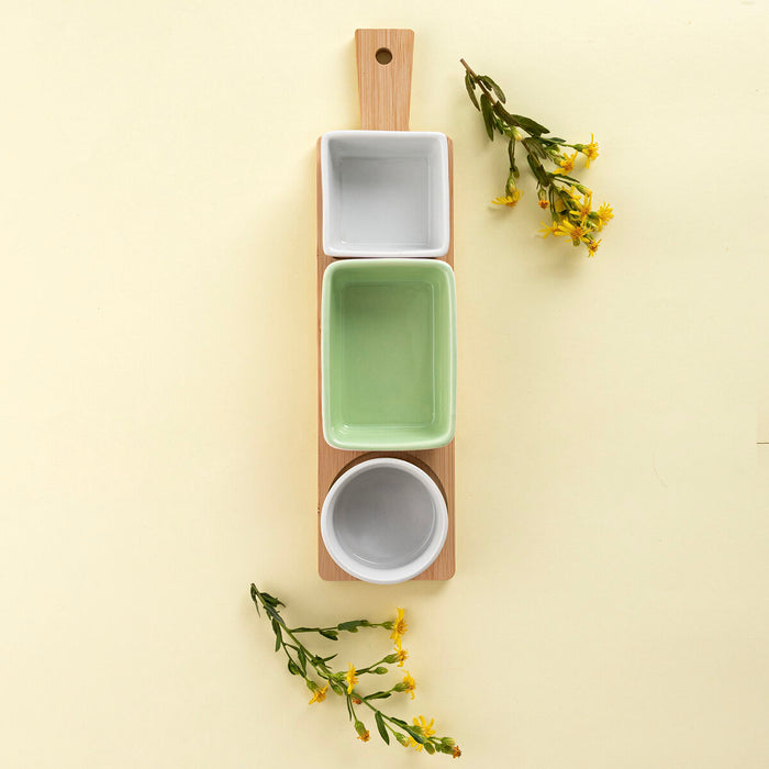 Set de servire Quid Kaleido Multicolor Lemn 32 x 8 x 4,6 cm 4 Piese