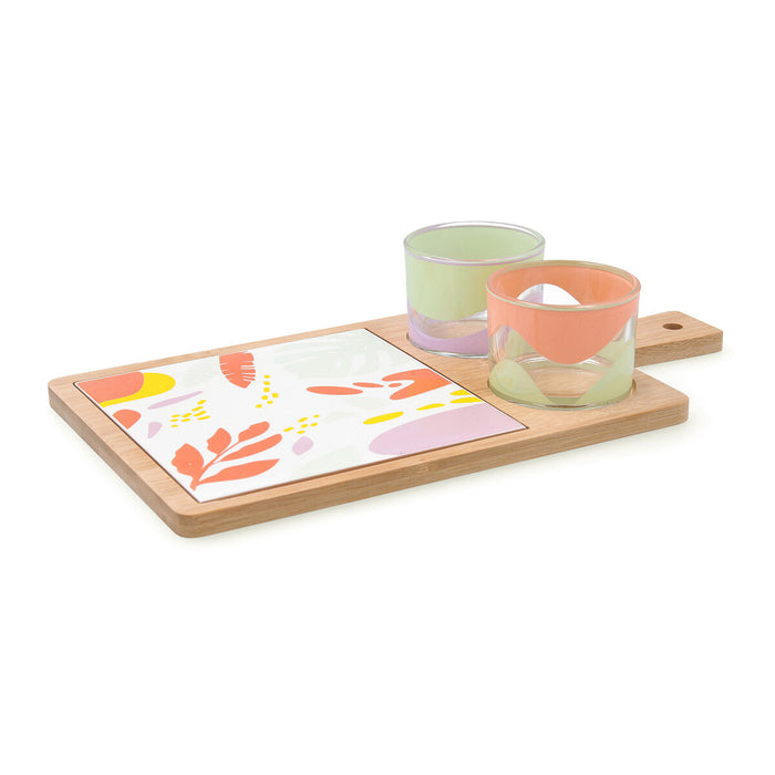 Set de servire Quid Kaleido Multicolor Lemn 31 x 17 x 6 cm 4 Piese