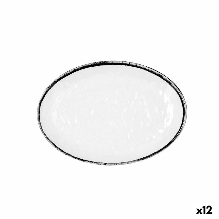 Platou Plat Quid Select Filo Alb Negru Plastic 21,3 x 15 cm (12 Unități)