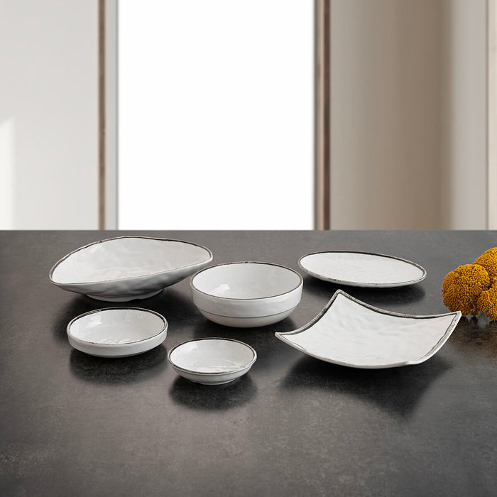 Platou Plat Quid Select Filo Alb Negru Plastic Pătrat 19 x 19 x 4,5 cm (12 Unități)
