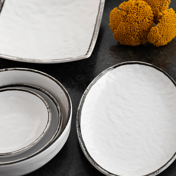 Platou Plat Quid Select Filo Alb Negru Plastic Pătrat 19 x 19 x 4,5 cm (12 Unități)
