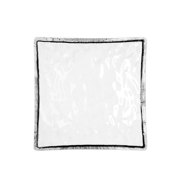 Platou Plat Quid Select Filo Alb Negru Plastic Pătrat 19 x 19 x 4,5 cm (12 Unități)