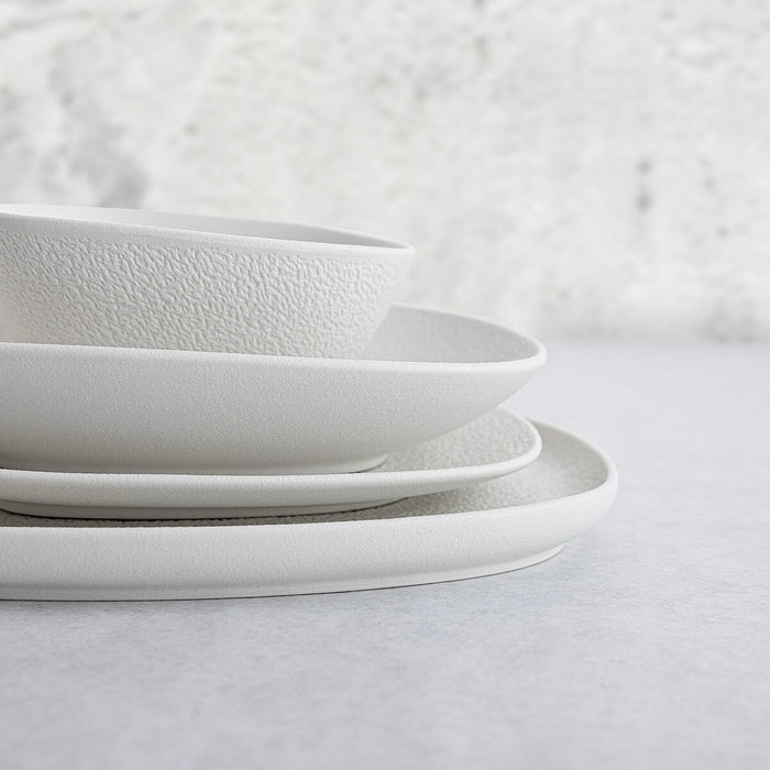 Farfurie Adâncă Bidasoa Fosil Alb Ceramică Pătrat 21,9 x 21,7 x 4,8 cm (6 Unități)