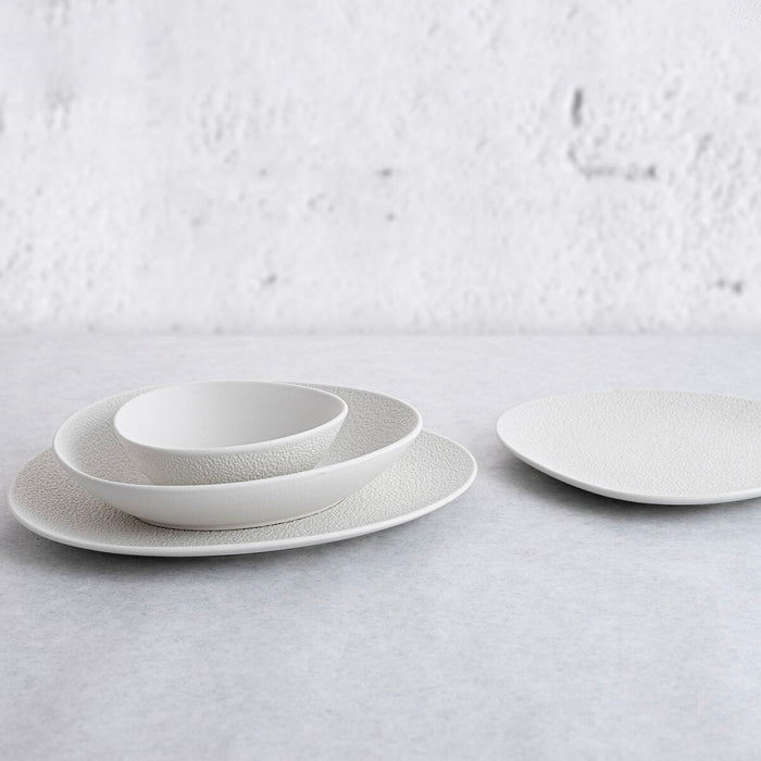 Platou Plat Bidasoa Fosil Alb Ceramică Oval 28 x 24,8 x 2,5 cm (6 Unități)