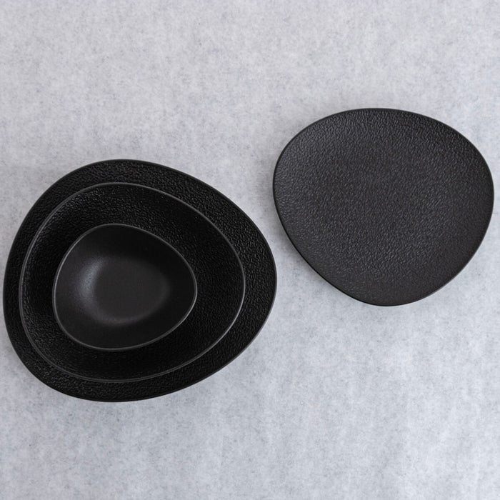 Platou Plat Bidasoa Fosil Negru Ceramică Oval 28 x 24,8 x 2,5 cm (6 Unități)