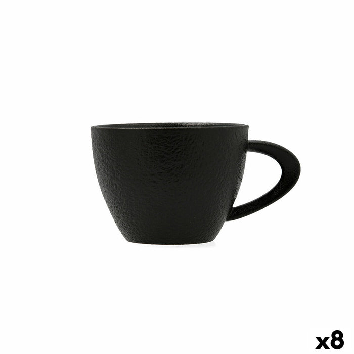 Hrnek Bidasoa Fosil Negru Ceramică Oxid de aluminiu 220 ml (8 Unități)