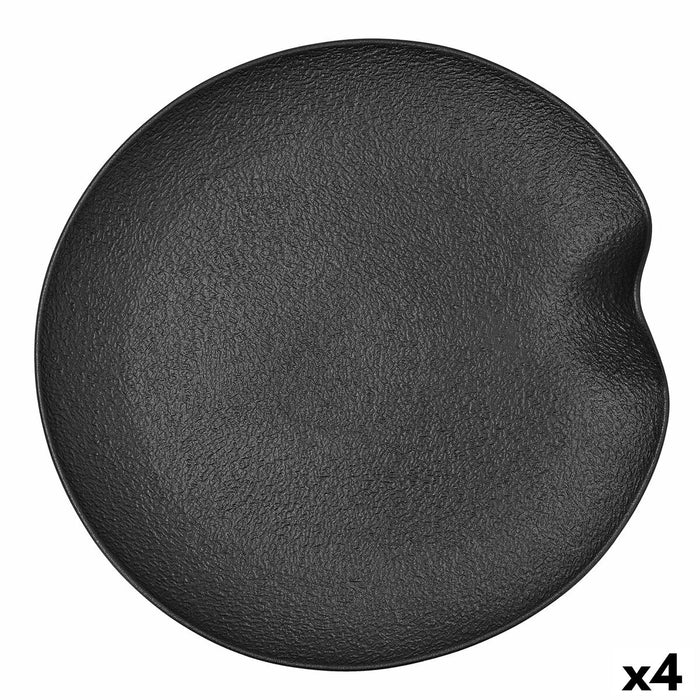 Tavă pentru gustari Bidasoa Fosil Negru Ceramică Oxid de aluminiu 31,4 x 31,2 x 4 cm (4 Unități)
