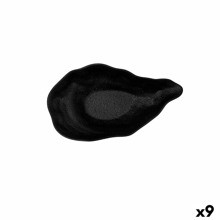 Castron Bidasoa Fosil Negru Ceramică 25,6 x 14,5 x 6 cm (9 Unități)