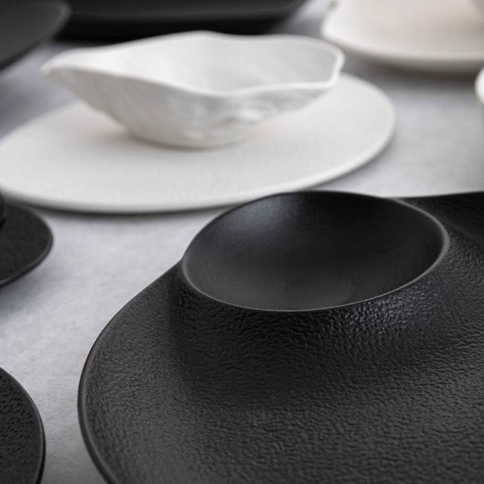 Salatieră Bidasoa Fosil Negru Ceramică 25,4 x 25,4 x 5,2 cm (6 Unități)