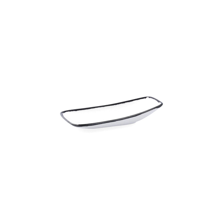 Tavă pentru gustari Ariane Vital Filo Alb Negru Ceramică Oxid de aluminiu 15 x 8,5 x 8,5 cm (12 Unități)