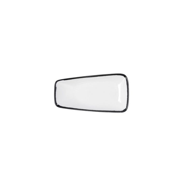 Tavă pentru gustari Ariane Vital Filo Alb Negru Ceramică Oxid de aluminiu 15 x 8,5 x 8,5 cm (12 Unități)