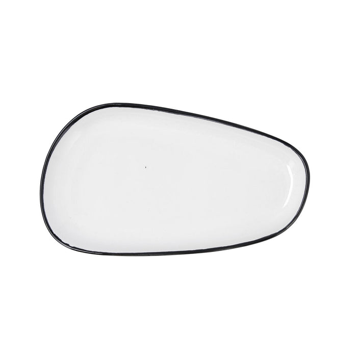 Platou Plat Ariane Vital Filo Alb Negru Ceramică Dreptunghiular 27 cm (8 Unități)