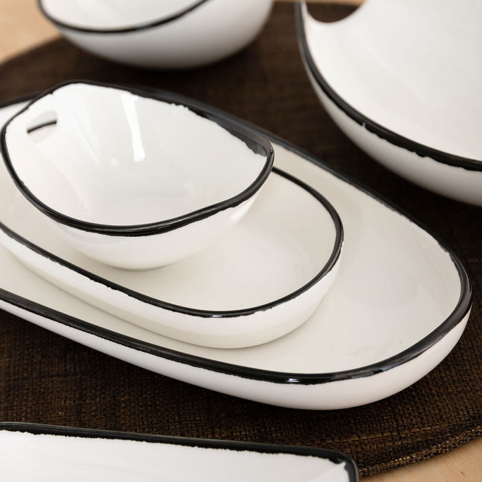 Castron Ariane Vital Filo Alb Negru Ceramică 12,5 cm (8 Unități)
