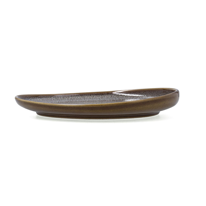 Platou Plat Ariane Jaguar Freckles Maro Ceramică Oval 25 cm (8 Unități)