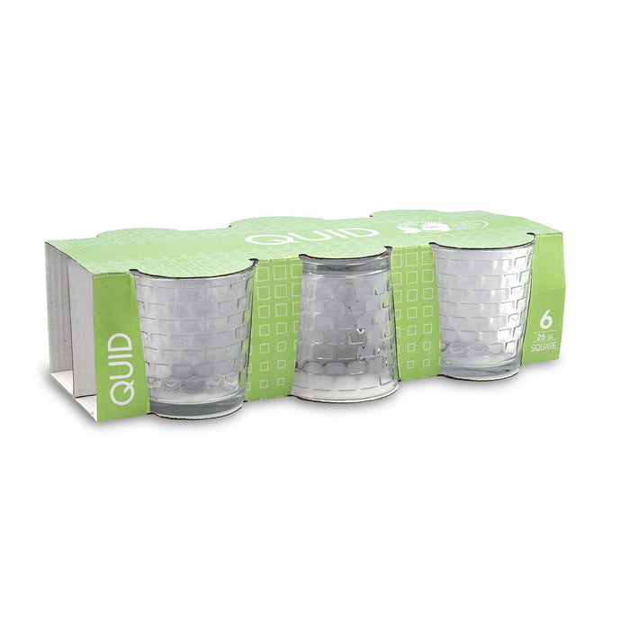 Set de pahare Quid Square Transparent Sticlă 260 ml (6 Unități)
