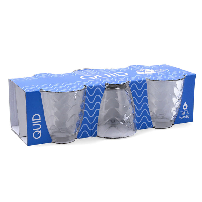 Set de pahare Quid Waves Transparent Sticlă 260 ml (6 Unități)