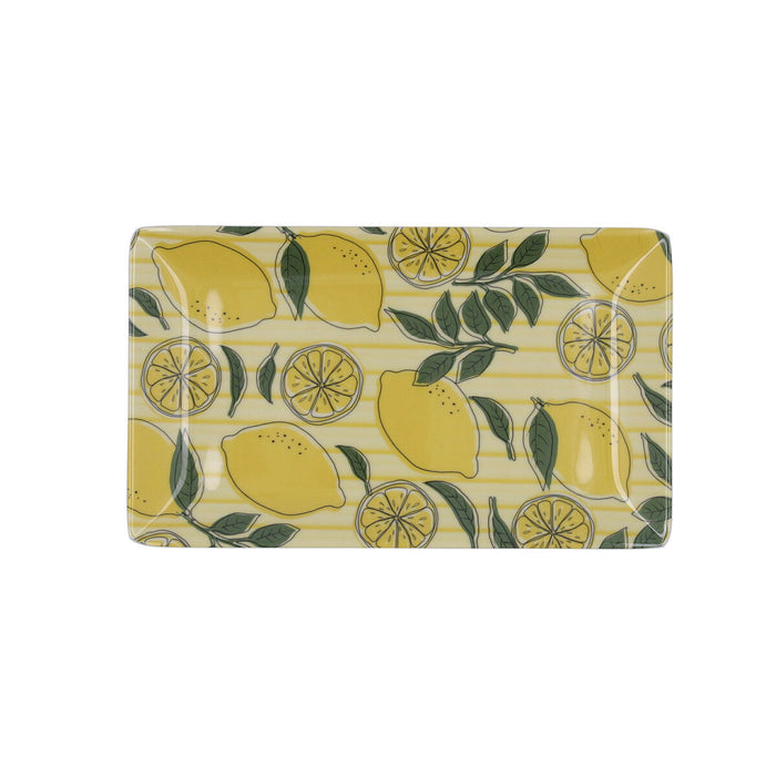 Tavă pentru gustari Quid Sicilia Multicolor Bioplastic Lămâie 25 x 15 x 2 cm (12 Unități)