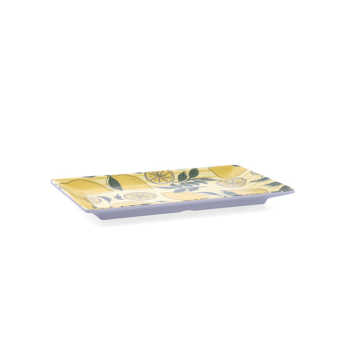 Tavă pentru gustari Quid Sicilia Multicolor Bioplastic Lămâie 25 x 15 x 2 cm (12 Unități)