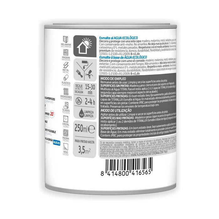 Lac acrilic Titanlux 00t056614 Ecologic 250 ml Alb Strălucitor