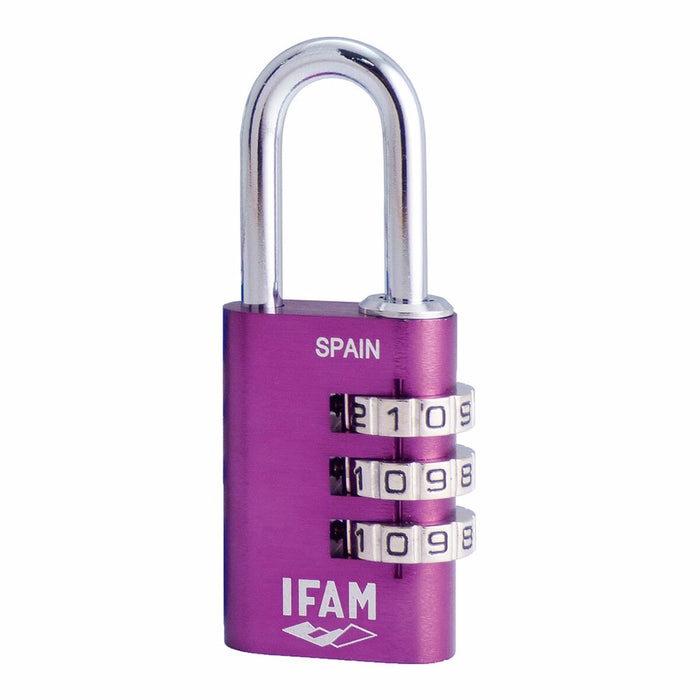 Lacăt cu cifru IFAM Combi30 Violet Aluminiu Oțel cromat (3 cm)