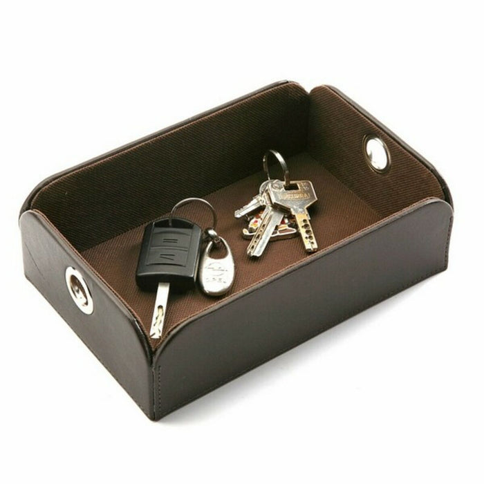 Suporturi pentru depozitarea articolelor din buzunare Versa Argintiu Imitație de piele Metal (13 x 6,5 x 20 cm)