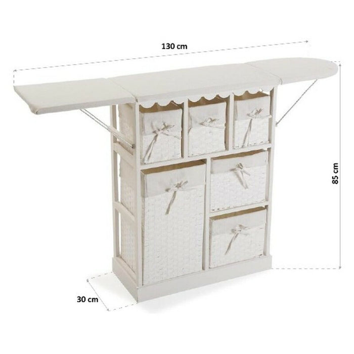 Set pentru Călcat Basic Alb Lemn (30 x 85 x 130 cm)