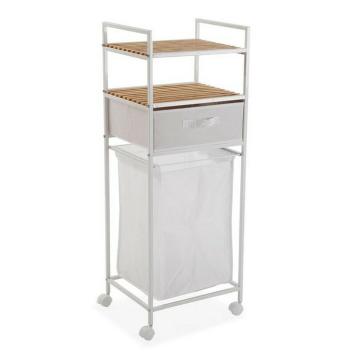 Raft de Baie Versa Metal Textilă Bambus (32,5 x 105,5 x 39 cm)