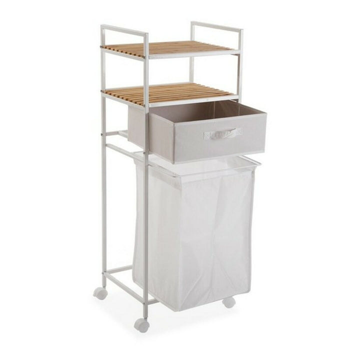 Raft de Baie Versa Metal Textilă Bambus (32,5 x 105,5 x 39 cm)